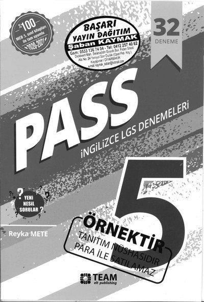 PASS İNGİLİZCE LGS DENEMELERİ Vega Efsanesi