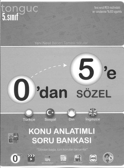 0'DAN 5'E SÖZEL KONU ANLATIMLI SORU BANKASI Vega Efsanesi