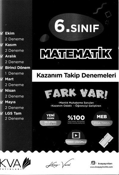 MATEMATİK KAZANIM TAKİP DENEMELERİ Vega Efsanesi