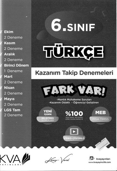 TÜRKÇE KAZANIM TAKİP DENEMELERİ FARK VAR Vega Efsanesi