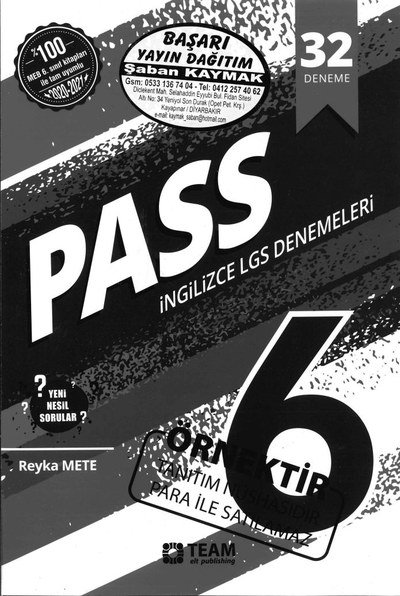 PASS İNGİLİZCE LGS DENEMELERİ Vega Efsanesi
