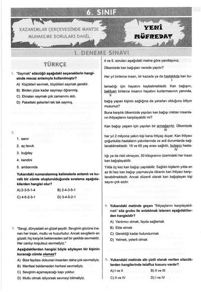 6 ADET DENEME ÇÖZÜMLÜ Vega Efsanesi