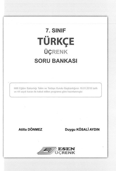 TÜRKÇE ÜÇRENK SORU BANKASI Vega Efsanesi