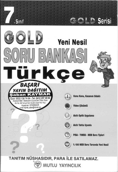 GOLD SORU BANKASI TÜRKÇE