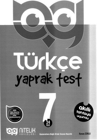 TÜRKÇE YAPRAK TEST 24 TEST Vega Efsanesi