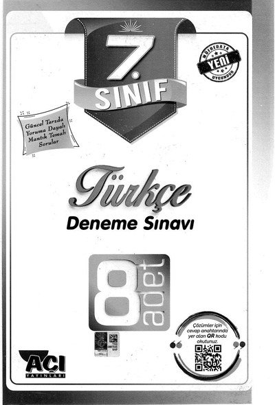 TÜRKÇE DENEME SINAVI 8 ADET Vega Efsanesi