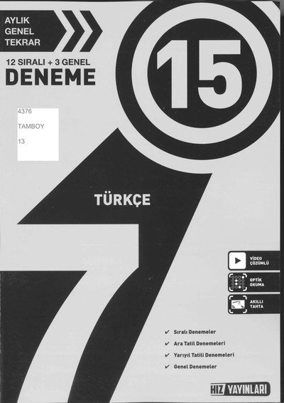 15 DENEME TÜRKÇE Vega Efsanesi
