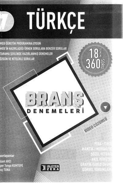 TÜRKÇE BRANŞ DENEMELERİ 18 DENEME Vega Efsanesi