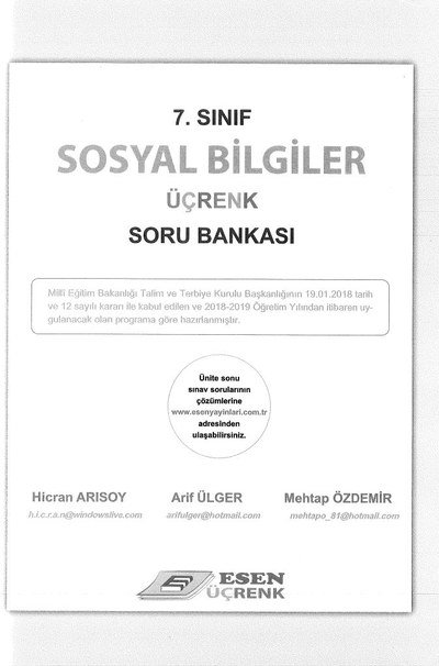 SOSYAL BİLGİLER ÜÇRENK SORU BANKASI Vega Efsanesi