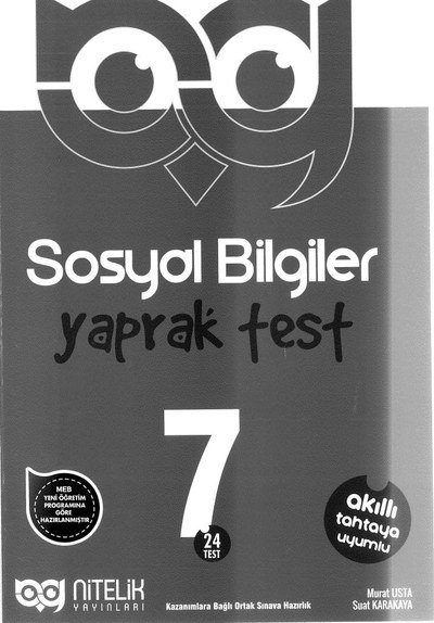 SOSYAL BİLGİLER YAPRAK TEST 24 TEST Vega Efsanesi
