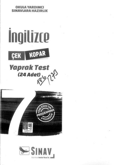 İNGİLİZCE YAPRAK TEST 24 ADET Vega Efsanesi