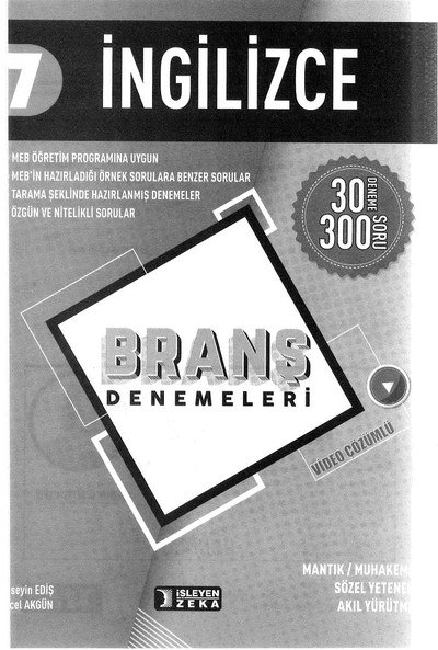 İNGİLİZCE BRANŞ DENEMELERİ 30 DENEME Vega Efsanesi