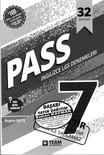 PASS İNGİLİZCE LGS DENEMELERİ Vega Efsanesi