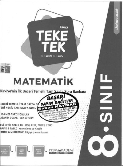 TEKE TEK PRUVA MATEMAİK Vega Efsanesi