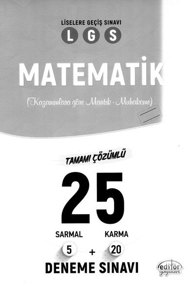 MATEMATİK LGS TAMAMI ÇÖZÜMLÜ 25 DENEME SINAVI Vega Efsanesi