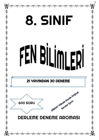 FEN BİLİMLERİ DERLEME 21 YAYINDAN 30 DENEME Vega Efsanesi