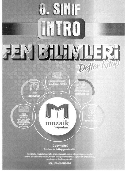 İNTRO FEN BİLİMLERİ DEFTER KİTAP Vega Efsanesi