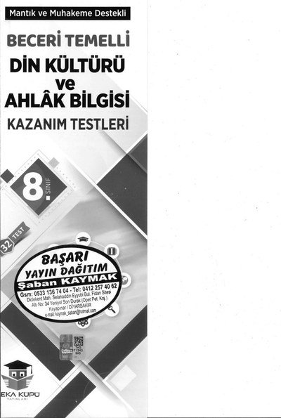 DİN KÜLTÜRÜ VE AHLAK BİLGİSİ KAZANIM TESTLERİ Vega Efsanesi