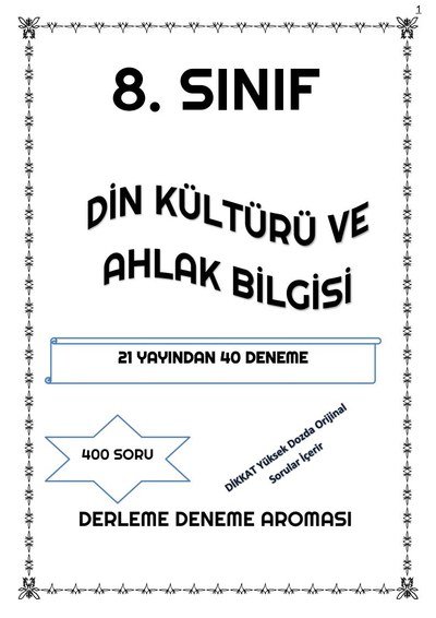 DİN KÜLTÜRÜ VE AHLAK BİLGİSİ 21 YAYINDAN 40 DENEME