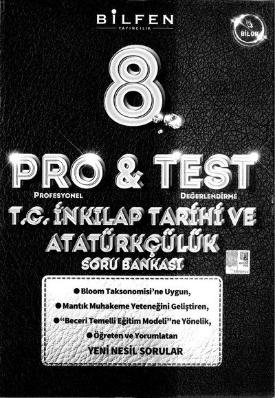 PRO & TEST T.C. İNKILAP TARİHİ VE ATATÜRKÇÜLÜK SORU BANKASI