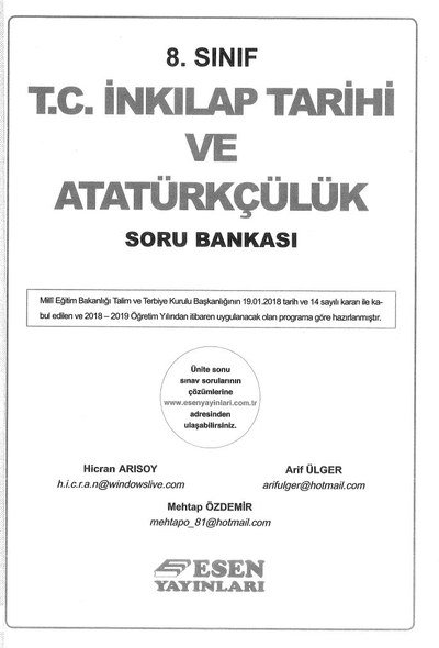 T.C. İNKILAP TARİHİ VE ATATÜRKÇÜLÜK SORU BANKASI Vega Efsanesi