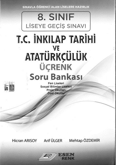 T.C. İNKILAP TARİHİ VE ATATÜRKÇÜLÜK ÜÇRENK SORU BANKASI