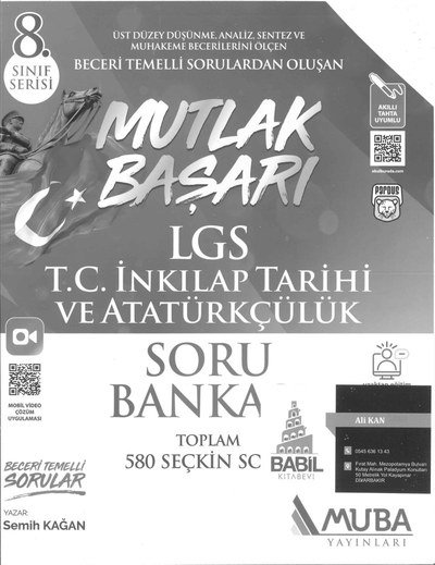 MUTLAK BAŞARI LGS T.C. İNKILAP TARİHİ VE ATATÜRKÇÜLÜK SORU BANKASI