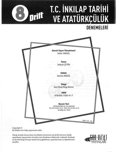 T.C. İNKILAP TARİHİ VE ATATÜRKÇÜLÜK DENEMELERİ DRİFT Vega Efsanesi