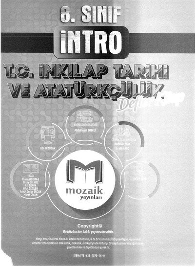 İNTRO T.C. İNKILAP TARİHİ VE ATATÜRKÇÜLÜK DEFTER KİTAP Vega Efsanesi