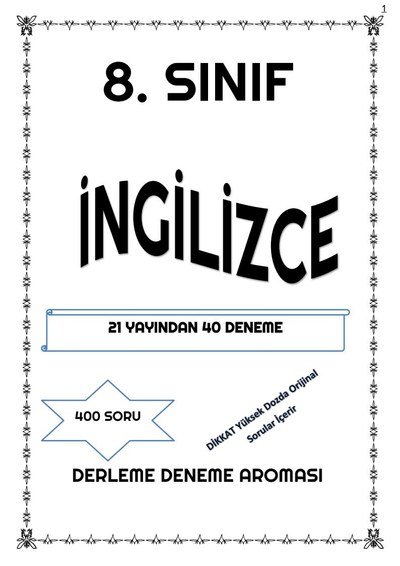 İNGİLİZCE 21 YAYINDAN 40 DENEME Vega Efsanesi