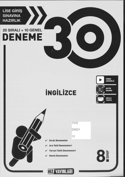 30 DENEME İNGİLİZCE