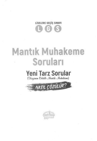 LGS MANTIK MUHAKEME SORULARI YENİ TARZ SORULAR Vega Efsanesi