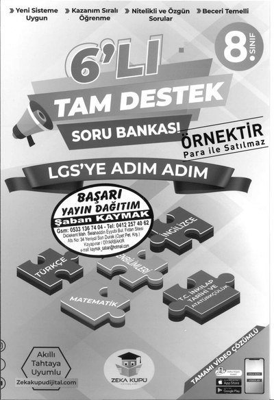 6'LI TAM DESTEK SORU BANKASI LGS'YE ADIM ADIM Vega Efsanesi