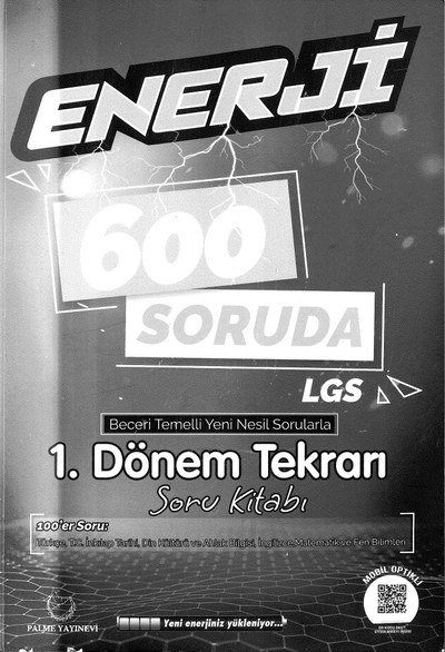 ENERJİ 600 SORUDA LGS 1. DÖNEM TEKRARI SORU KİTABI Vega Efsanesi