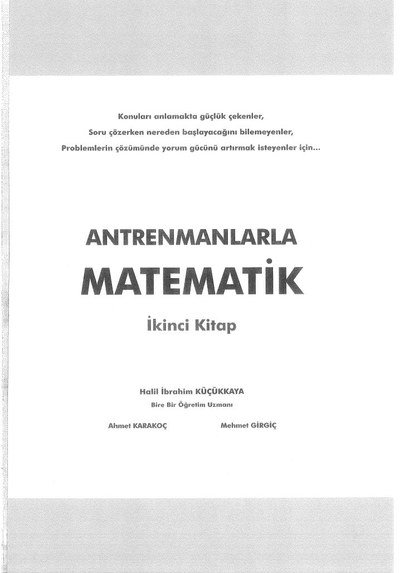 ANTRENMANLARLA MATEMATİK İKİNCİ KİTAP Vega Efsanesi