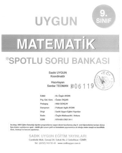 MATEMATİK SPOTLU SORU BANKASI Vega Efsanesi