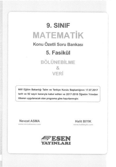 MATEMATİK KONU ÖZETLİ SORU BANKASI 5. FASİKÜL BÖLÜNEBİLME & VERİ Vega Efsanesi
