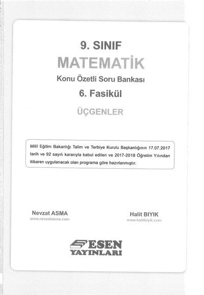 MATEMATİK KONU ÖZETLİ SORU BANKASI 6. FASİKÜL ÜÇGENLER Vega Efsanesi