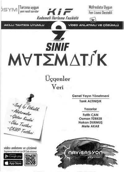 KADEMELİ İLERLEME FASİKÜLÜ MATEMATİK ÜÇGENLER VERİ Vega Efsanesi