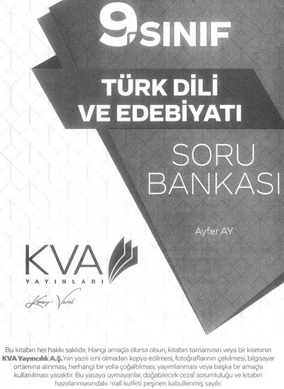 TÜRK DİLİ VE EDEBİYATI SORU BANKASI Vega Efsanesi