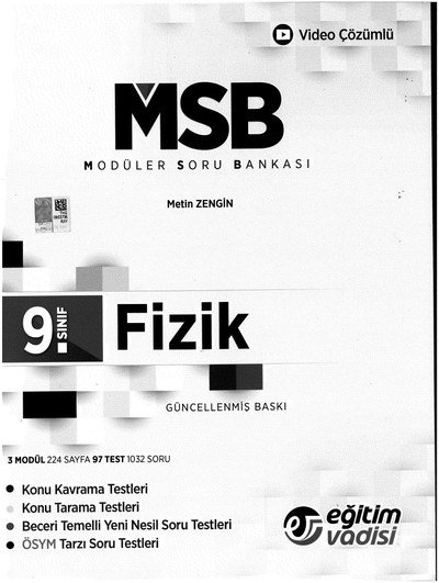 MODÜLER SORU BANKASI FİZİK GÜNCELLENMİŞ BASKI Vega Efsanesi