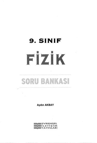 FİZİK SORU BANKASI AYDIN AKBAY Vega Efsanesi