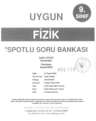 FİZİK SPOTLU SORU BANKASI Vega Efsanesi