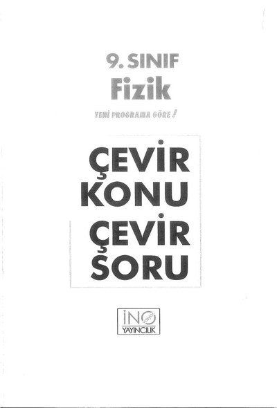 ÇEVİR KONU ÇEVİR SORU FİZİK