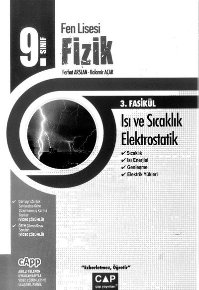 FEN LİSESİ FİZİK 3. FASİKÜL ISI VE SICAKLIK ELEKTROSTATİK Vega Efsanesi