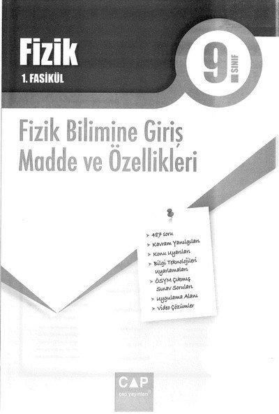 FİZİK 1. FASİKÜL FİZİK BİLİMİNE GİRİŞ MADDE VE ÖZELLİKLERİ Vega Efsanesi
