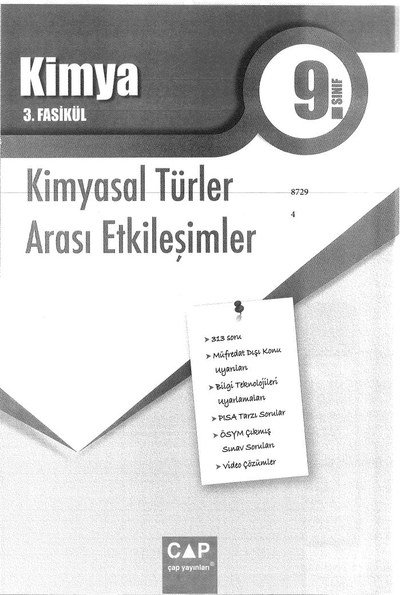 KİMYA 3. FASİKÜL KİMYASAL TÜRLER ARASI ETKİLEŞİMLER Vega Efsanesi