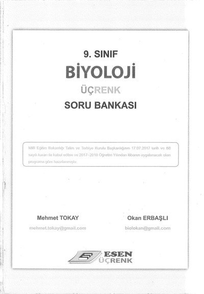 BİYOLOJİ ÜÇRENK SORU BANKASI Vega Efsanesi