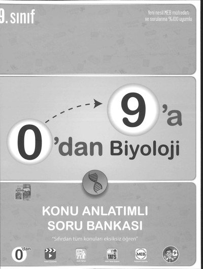 0'DAN 9'A BİYOLOJİ KONU ANLATIMLI SORU BANKASI
