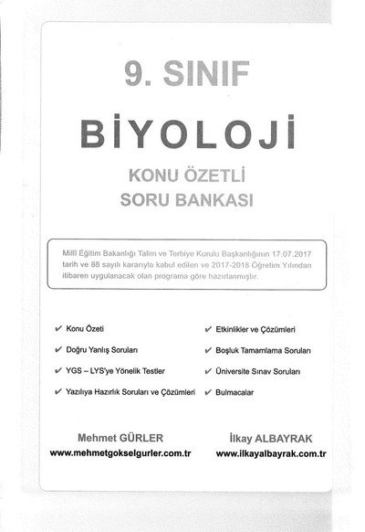 BİYOLOJİ KONU ÖZETLİ SORU BANKASI